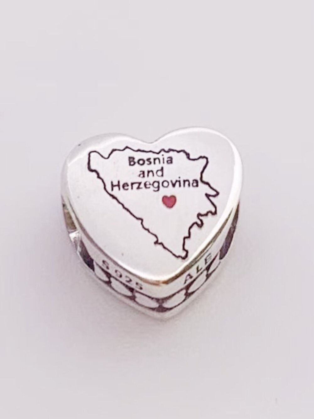 Pandora Bosnia And Herzegovina Map I Love Bosnia And Herzegovina Heart Charm